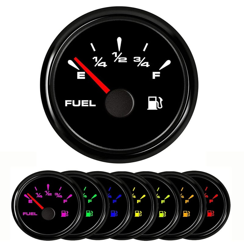 SAMDO Digital Fuel Level Gauge Universal Fuel Meter Signal Adjustable 7 Color Backlight 52mm 12V/24V 0-190ohm, 240-33ohm, 240-30ohm, 0-180ohm, 10-180ohm - Image 2